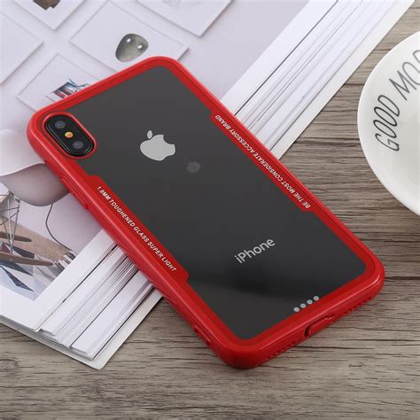 Acrylic + TPU Shockproof Case for iPhone XS Max (Red) | Alexnld.com