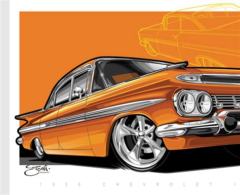 Chevy Impala Impala Cool Car Drawings Lowrider Art
