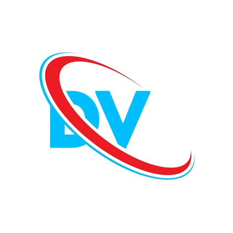 dv logo dv design blue  red dv letter dv letter logo design
