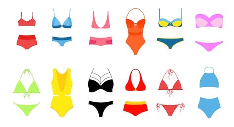 Illustration De L Ensemble De Bikini Pour Femmes Collection De Maillot De Bain De Couleurs