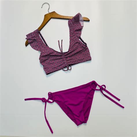 xs s Bikini 2 mảnh nhiều mẫu áo có tay quần xẻ cao sexy hoạ tiết