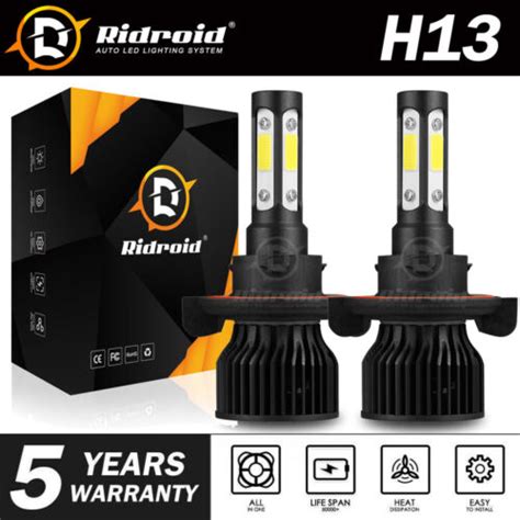 H Led Headlight Bulbs Kit W Lm Hi Lo Beam Super