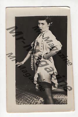 Vintage Risqué Sexy Cheesecake Pinup B W x Brunette Lingerie