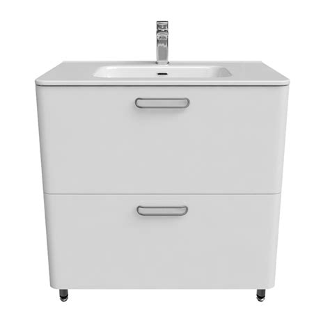 IDDIS Brick BRI80WFi95K Тумба с раковиной напольная 820*470 мм (белый ...