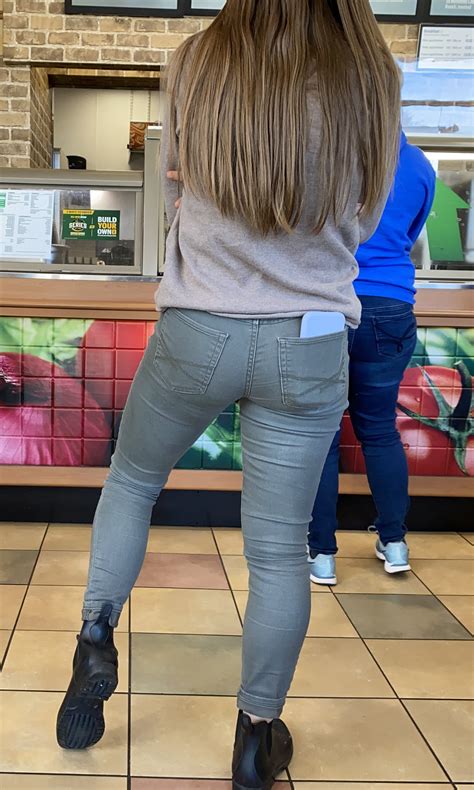 Cute Subway Babe Excited For Her Footlong Tight Jeans Forum