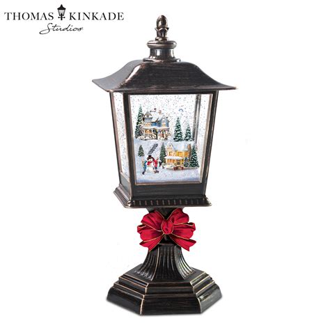 Thomas Kinkade Illuminated Snowglobe Lantern With Hand Painted