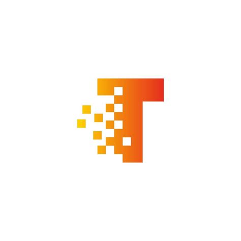 Colorful Letter T Fast Pixel Dot Logo Creative Scattered Technology