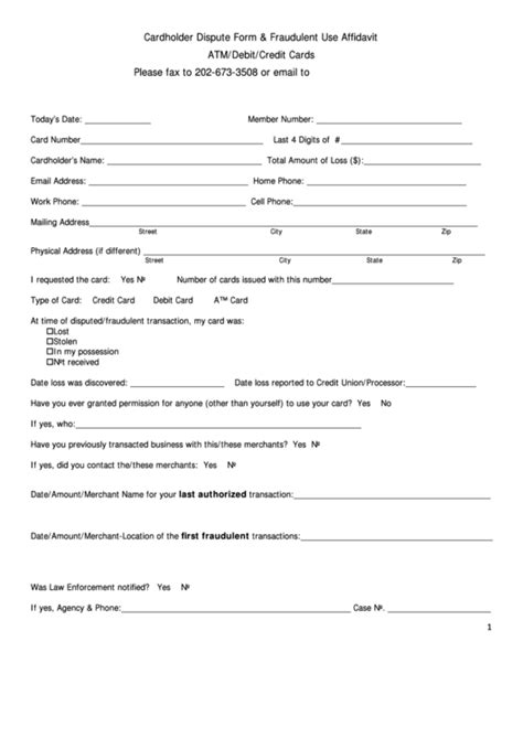 Fraud Affidavit Template