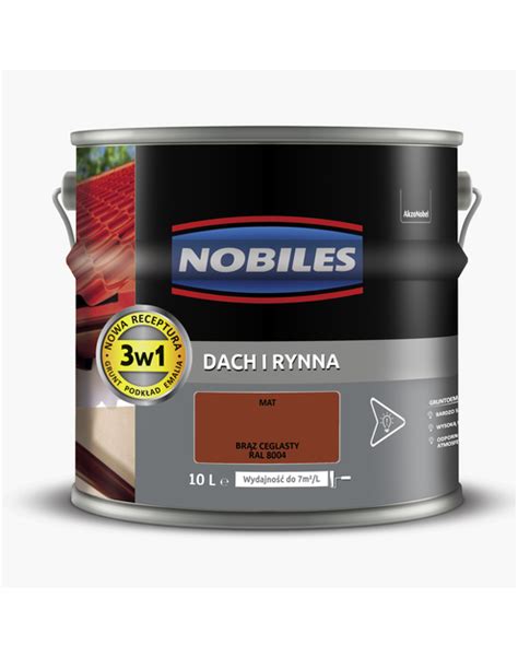 Farba emalia do dachów i rynien 10 L biała NOBILES AKZO NOBEL Farby