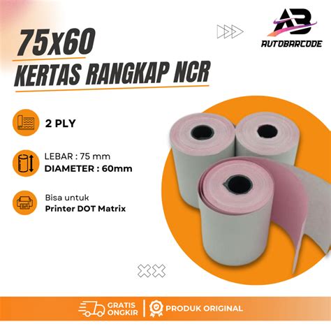 jual kertas rangkap kasir ply ncr  mm printer dotmatrix tellstruk