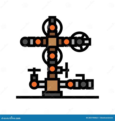 Oil Wellhead Petroleum Engineer Color Icon Vector Illustration Stock