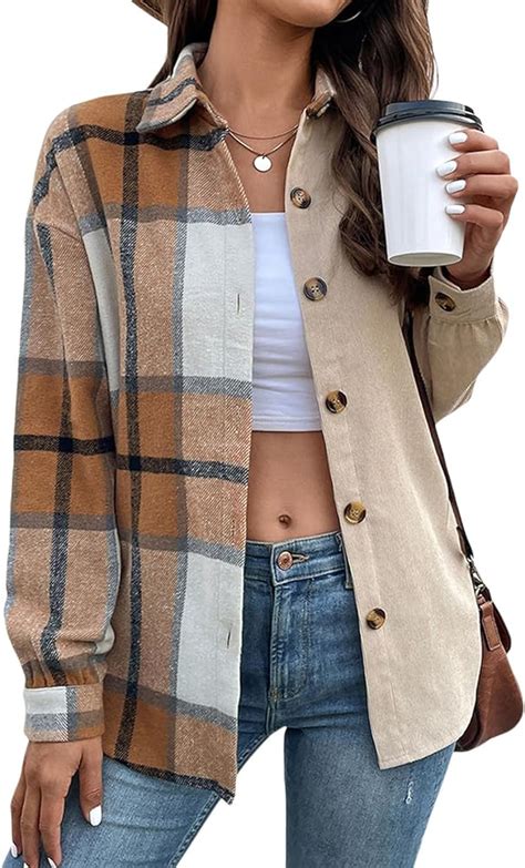 Camisas A Cuadros Con Botones Para Mujer Camisas A Cuadros