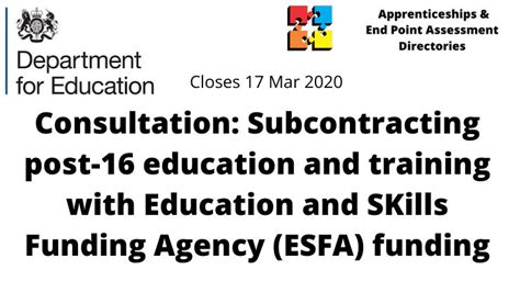 Consultation Subcontracting Post 16 Education And Training With