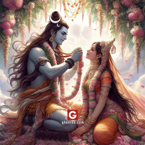 shiv parvati vivaah beautiful 8k image - ghantee