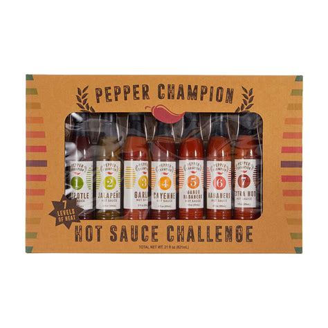 Pepper Champion 7 Piece Hot Sauce Challenge Set 21 Fl Oz