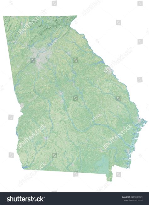 High Resolution Topographic Map Georgia Land Stock Illustration
