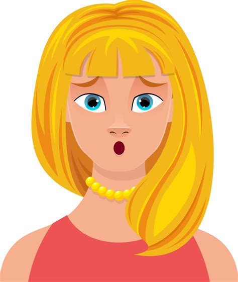 Woman Face Expression Clipart Design Illustration 9380803 Png