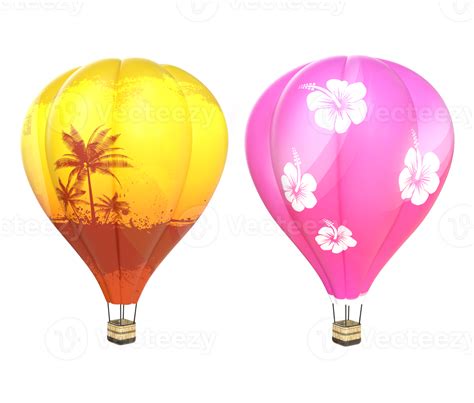 3D Rendering Colorful Hot Air Balloons 24958385 PNG