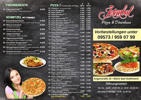 Speisekarte Von Istanbul Pizza Und D Nerhaus Bad Staffelstein