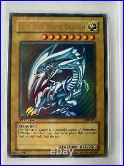 YuGiOh PSA 10 GEM MINT SDK 001 1st Edition Blue Eyes White Dragon ASIAN