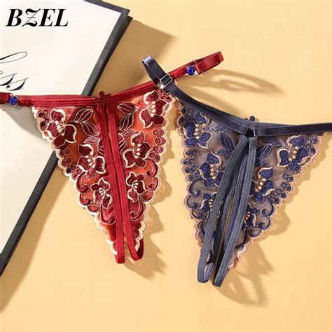 Bzel Tanga Sexy De Renda Para Mulheres Roupa Interior Ajust Vel Ganga Aberta Lingerie Feminina