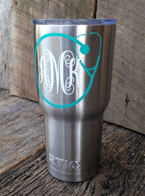 Stethoscope Monogram And Initials Nurse Doctor Medical Decal Only