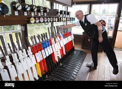 Signal Lever Frame Inside Ongar Railway Station Signal Box Essex