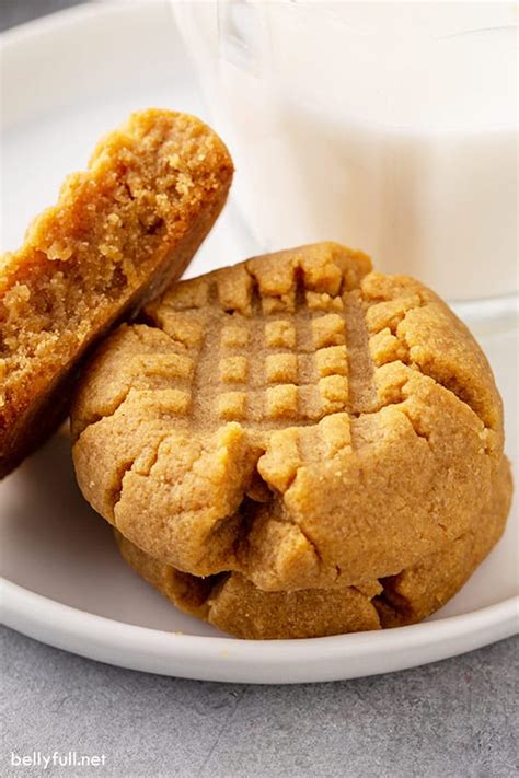 Easy Peanut Butter Cookies Only 5 Ingredients Belly Full