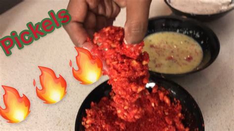 HOW TO MAKE HOT CHEETOS FRIED PICKLES RECIPE STEP BY STEP YouTube