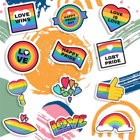LGBTQ Pride Sticker Pack Pride Water Bottle Sticker Gay Laptop Sticker Pride Tumbler Sticker