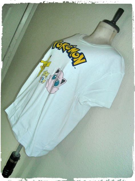 Pokemon Hot Topic White Pikachu Jigglypuff Togepi Screened Cropped Tee