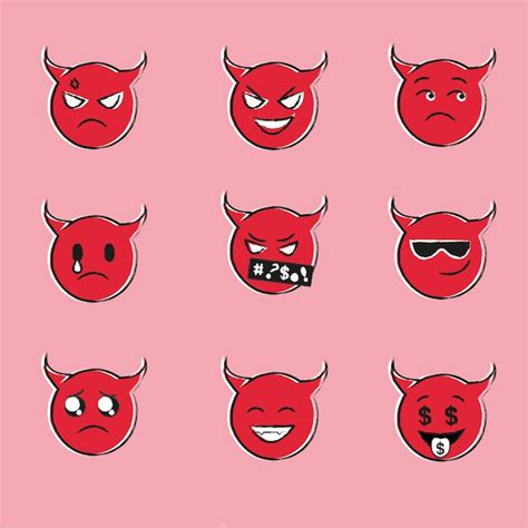 emojis demoniacos vetor premium