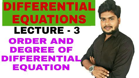 Differential Equations Order And Degree For Csir Net Iit Jam Nbhm Gate Tifr Bsc