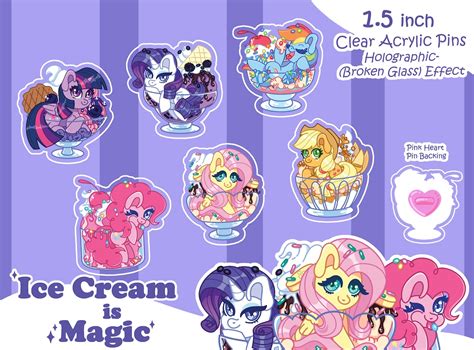 Mlp Fan Art Acrylic Pins 15 Inches Etsy