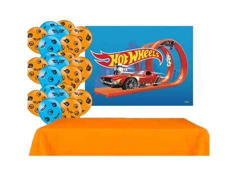 Kit Decoração Festa Hot Wheels Painel Balões Toalha
