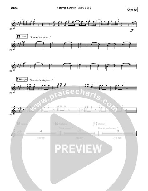 Forever & Amen (Live) Oboe Sheet Music PDF (Cody Carnes / Kari Jobe ...