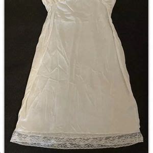 Vintage Intimates Sleepwear Vintage Slip White S S Lingerie Chemise Lace Intimate Soft