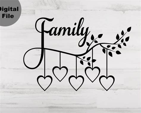 Family Tree 5 Members Svg Free, Family Tree Branch Heart Frame Svg Free ...