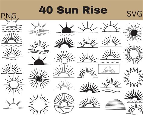 Sunrise Svg Sun Svg For Cricut Sunrise Clipart Sunrise Cut File Sun Svg
