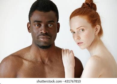 83 032 Interracial White Woman Black Man Naked Royalty Free Images