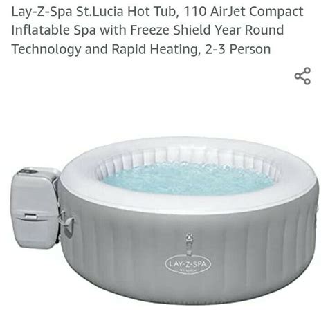 Lay Z Spa St Lucia 605 L 3 Person Hot Tub Grey White With Free Accessories For Sale From