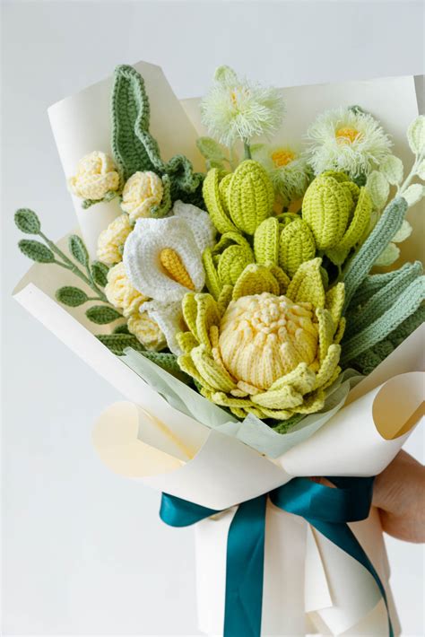 Green King Protea Bouquet Kit With Pdf Pattern Hookok