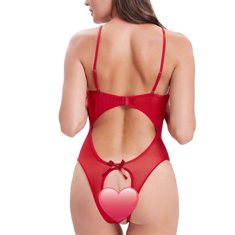 Sexy Women Cupless Bodysuit One Piece Lingerie Teddy Babydoll Lace Nightwear US EBay