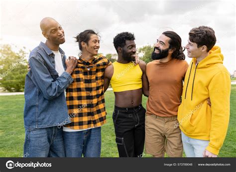 Group Diverse Gay Men Hugging Each Other City Park Transgender Stock Photo Josecarlosichiro