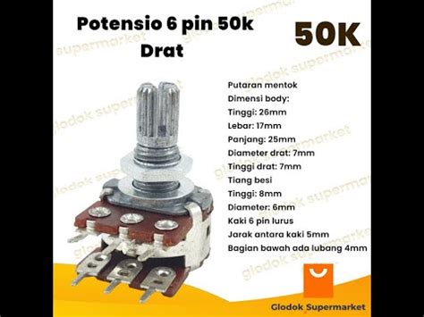 Potensio 6 Pin 50k Drat Stereo Kaki 3 3 Lurus Volume Mixer 503 YouTube