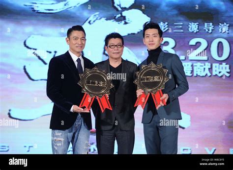 From Left Hong Kong Singer And Actor Andy Lau Wang Zhongjun