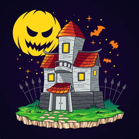 Halloween Creepy Castle 11958826 Vector Art At Vecteezy