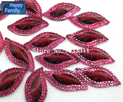 Supplying Dark Red Resin 12x23mm S Shape Loose Rhinestones Sew On For