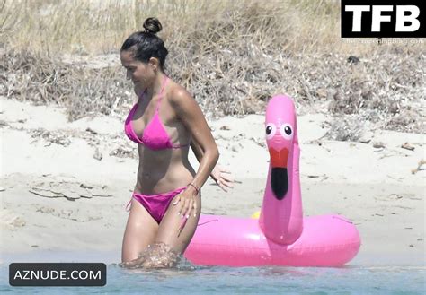 Andrea Schlager Sexy Seen Flaunting Her Hot Figure Wearing A Pink Bikini At The Beach In Greece