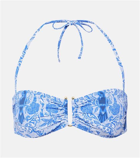 Heidi Klein Lake Como Printed Bikini Top In Blue ModeSens
